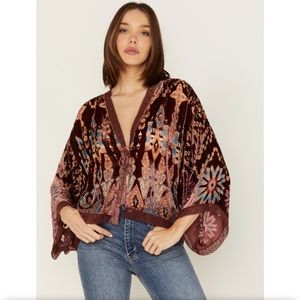 Johnny Was Geo Print Burnout Dazy Kimono EXC Cond!